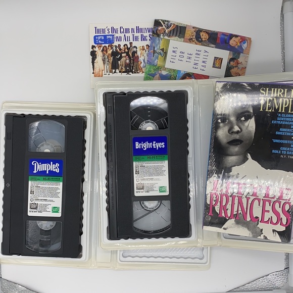 Shirley Temple VHS Tapes bundle DIMPLES,  BRIGHT EYES, THE LITTLE PRINCES - Picture 7 of 9